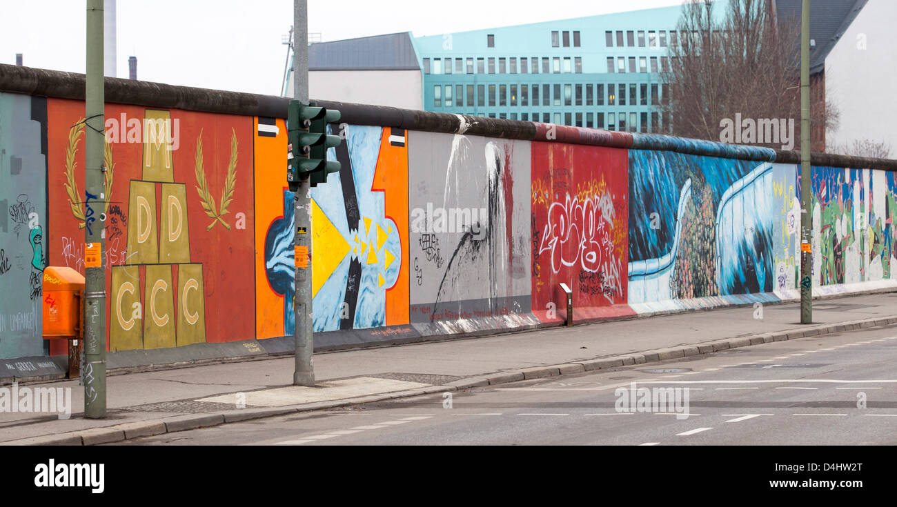 Germany/Berlin, East Side Gallery, 08 March 2013 Stock Photo