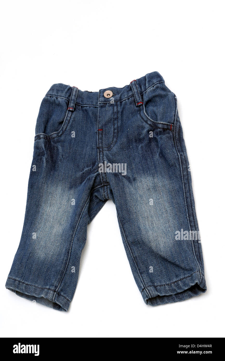 A Pair Of Baby's Denim Jeans Stock Photo Alamy