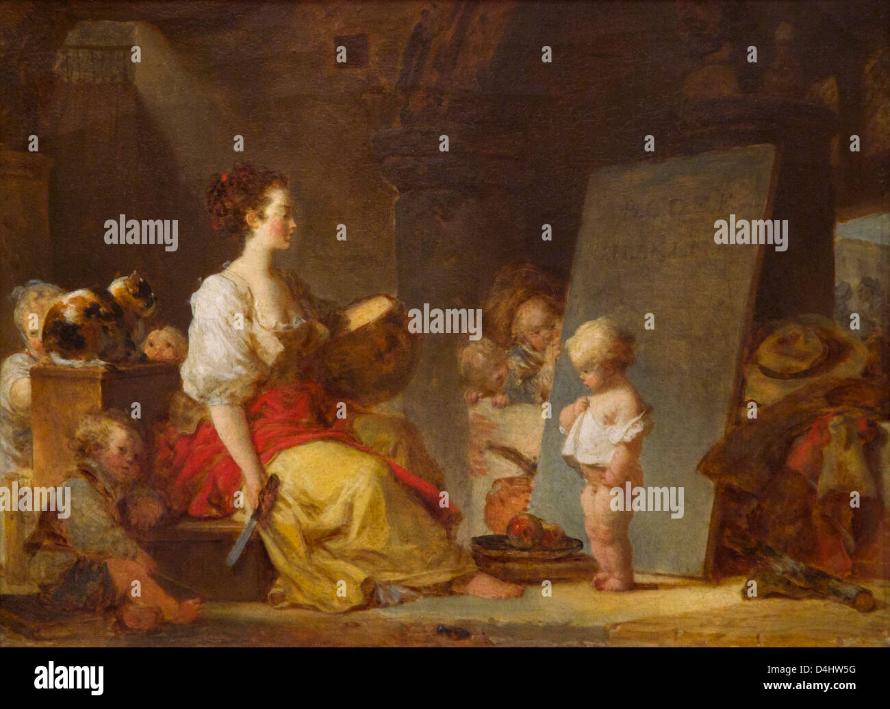 'Say Please', or Dites donc s'il vous plait by Jean-Honore Fragonard, circa 1780, Wallace Collection, London, England, UK, GB Stock Photo