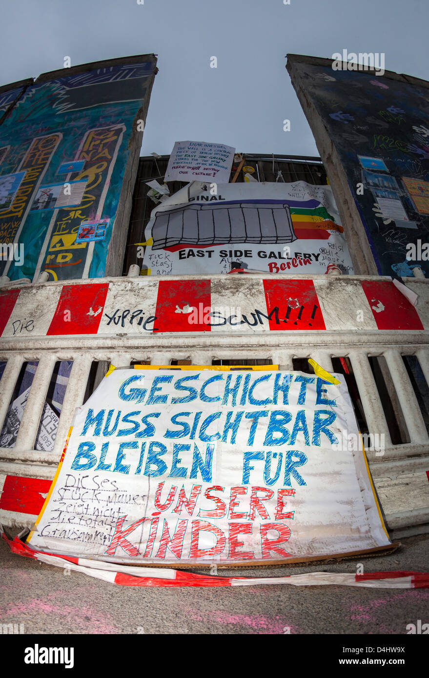 Germany/Berlin, East Side Gallery, 08 March 2013 Stock Photo