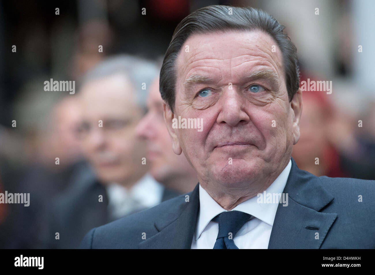Former German Chancellor Gerhard Schroeder takes part in the conference ...