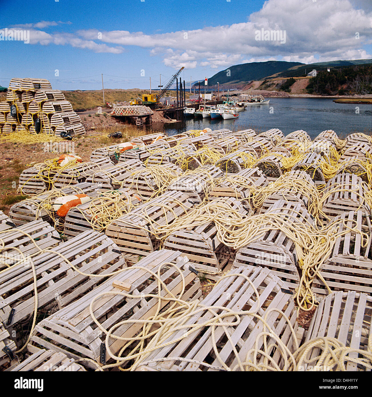 Wooden Lobster Traps in Canada;Nova Scotia;East Canada;Nova Scotia;East