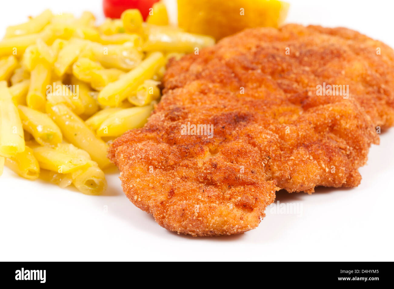 Selective focus on tje wiener schnitzel Stock Photo