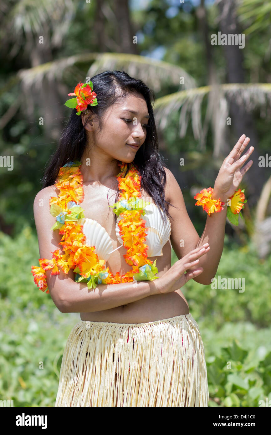 Hawaii hula dancer Stock Photo