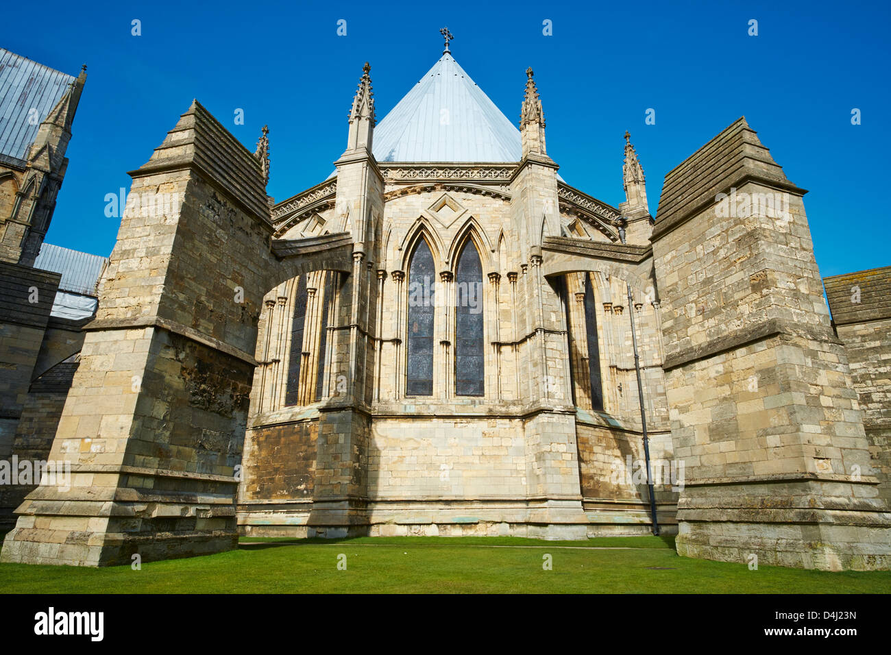 East Front of the Chapter House Minster Yard Lincoln Lincolnshire England Stock Photo