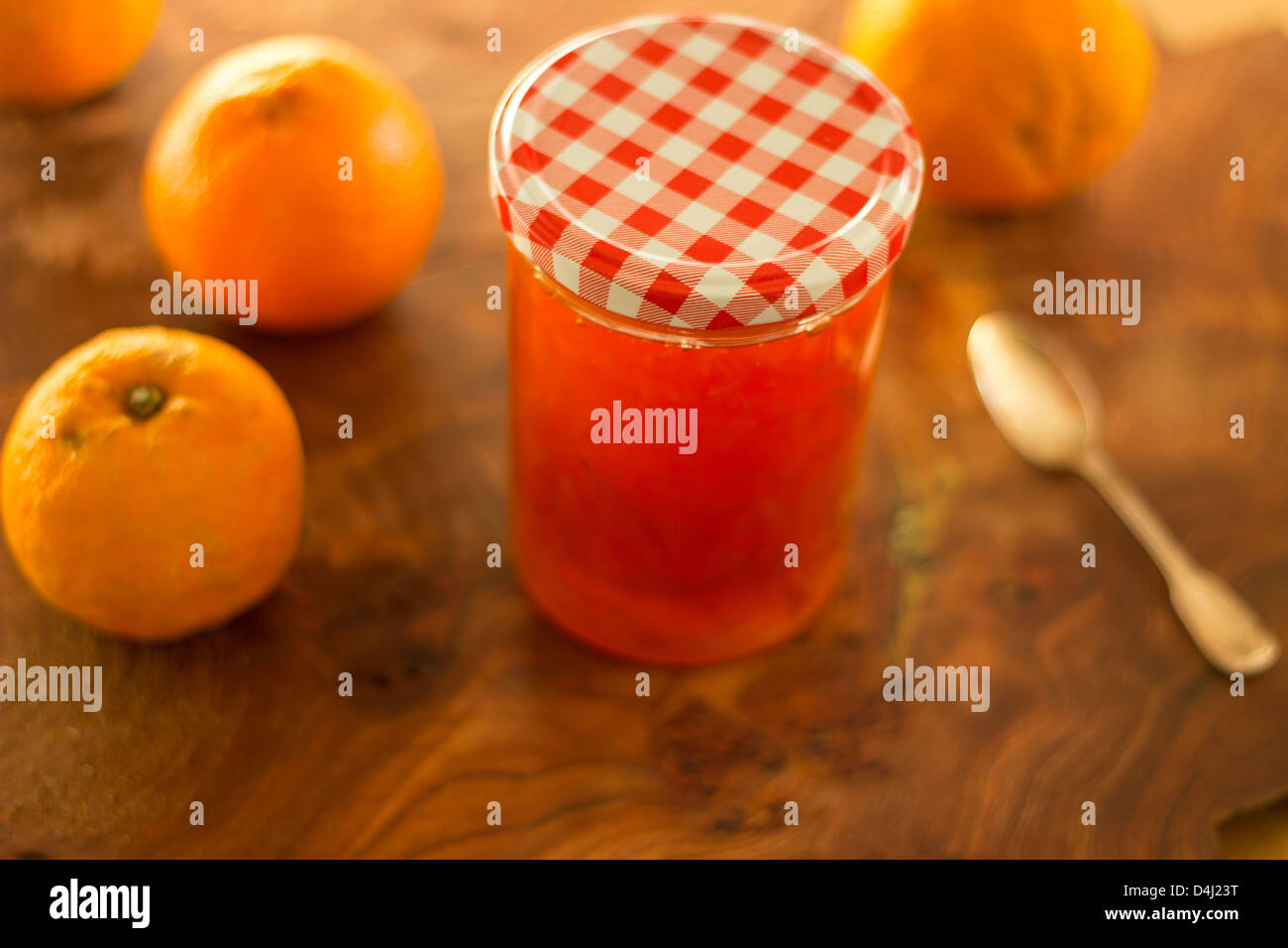 Jar of orange marmalade Stock Photo