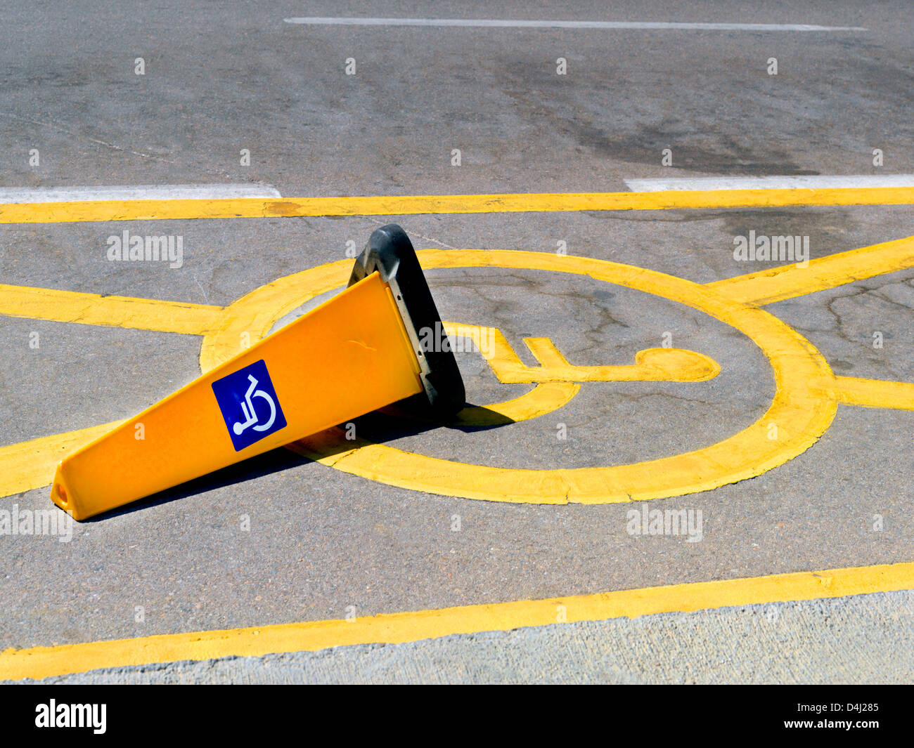Careless parking Athens Airport Greece Disabled Traffic Cone Knocked