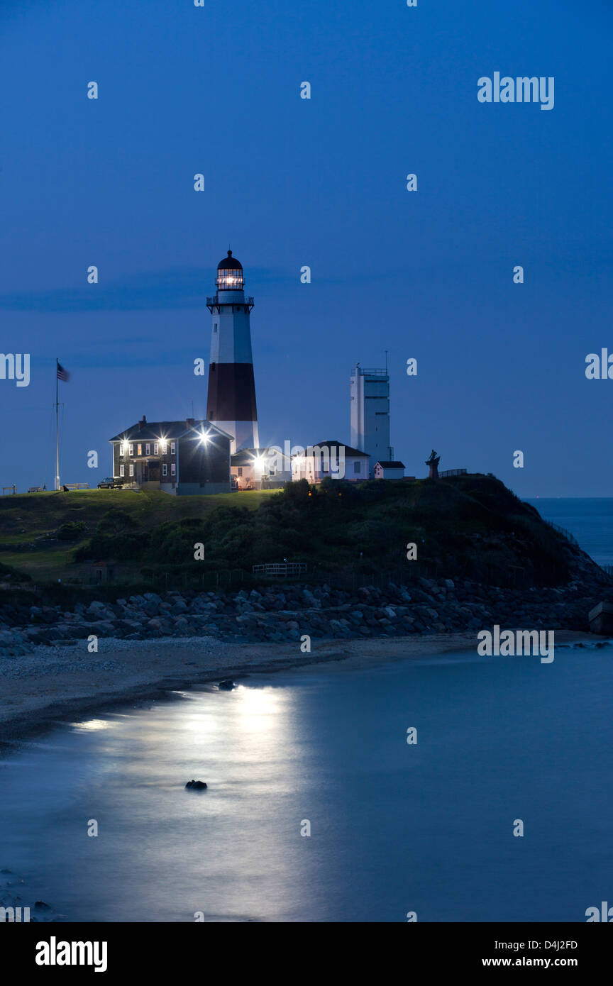 BEACH MONTAUK POINT LIGHTHOUSE EAST HAMPTON SUFFOLK COUNTY LONG ISLAND NEW YORK STATE USA Stock
