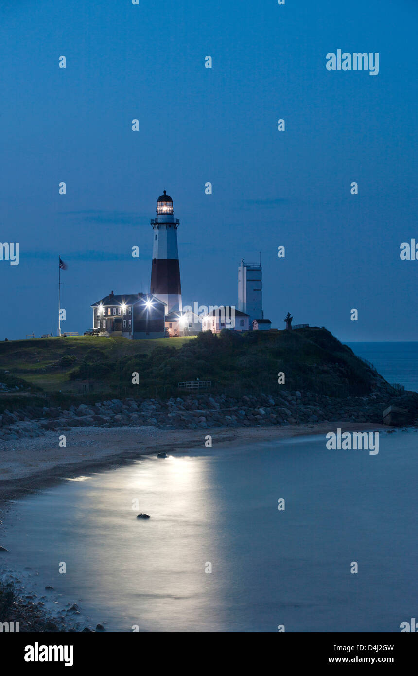 BEACH MONTAUK POINT LIGHTHOUSE EAST HAMPTON SUFFOLK COUNTY LONG ISLAND NEW YORK STATE USA Stock Photo