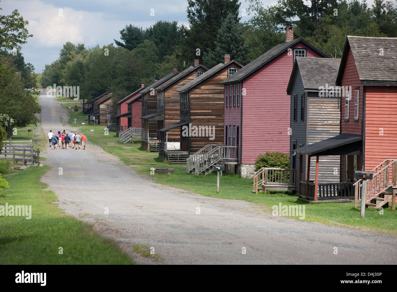 ROWS OF HOMES HISTORIC ECKLEY MINERS VILLAGE MUSEUM WEATHERLY POCONOS PENNSYLVANIA USA Stock Photo
