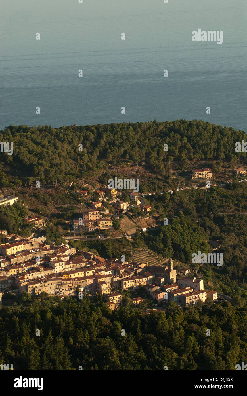 Madonna del Monte, Italy, View from Mount Capanne on Madonna del Monte Stock Photo