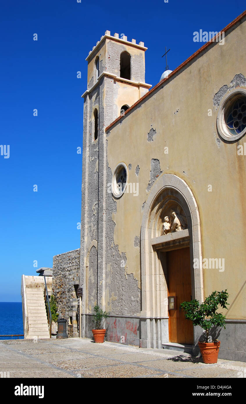 Norman architectural church in Cefalu, Sicily. Landmark of Italy. Stock Photo