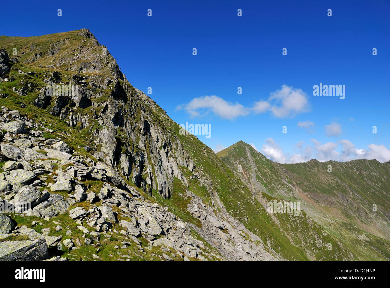 Fagaras Mountains (Transylvanian Alps) of Carpathian ridge, is one of the landmarks of Romania Stock Photo