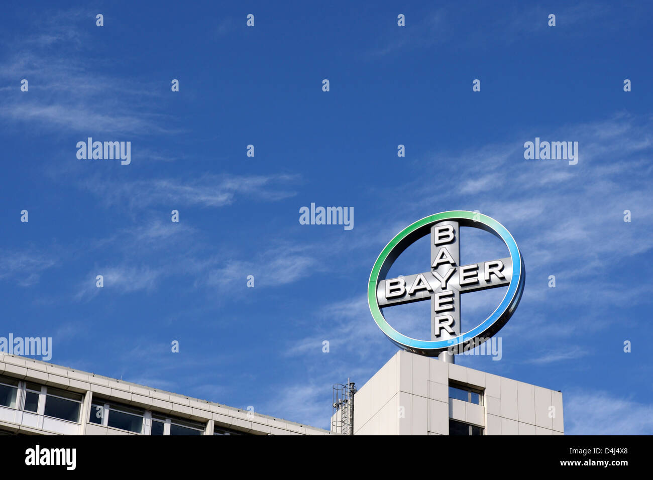Berlin, Germany, the corporate logo of Bayer AG Stock Photo Alamy