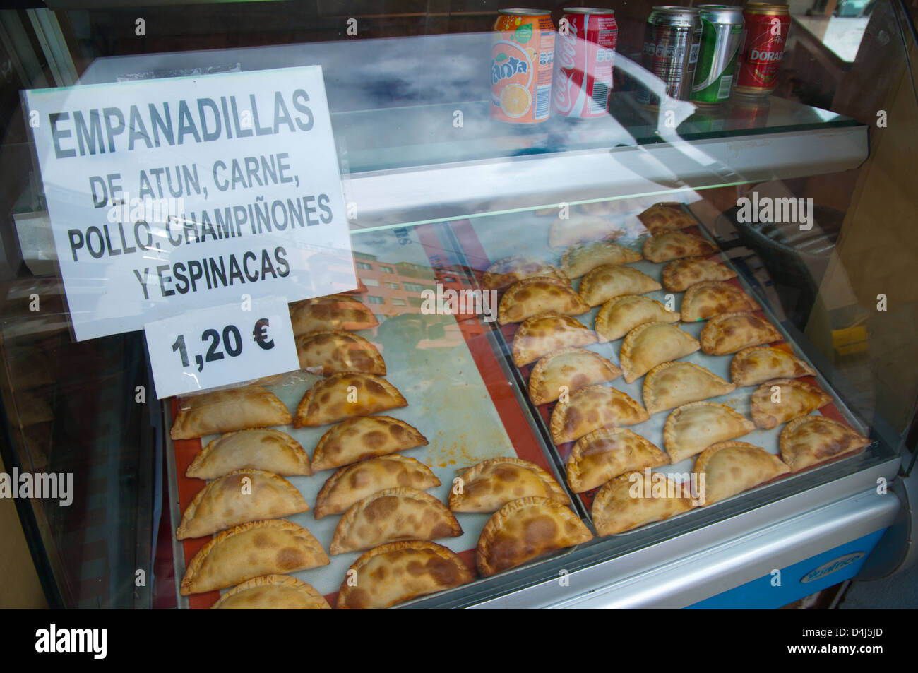 Empanadillas the pies with different fillings Mercado Nuestra Senora de Africa market place Santa Cruz city Tenerife Spain Stock Photo