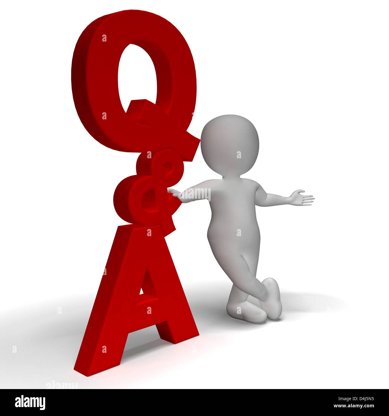 Question and Answer Q&A Sign And 3d Character As Symbol For Support ...