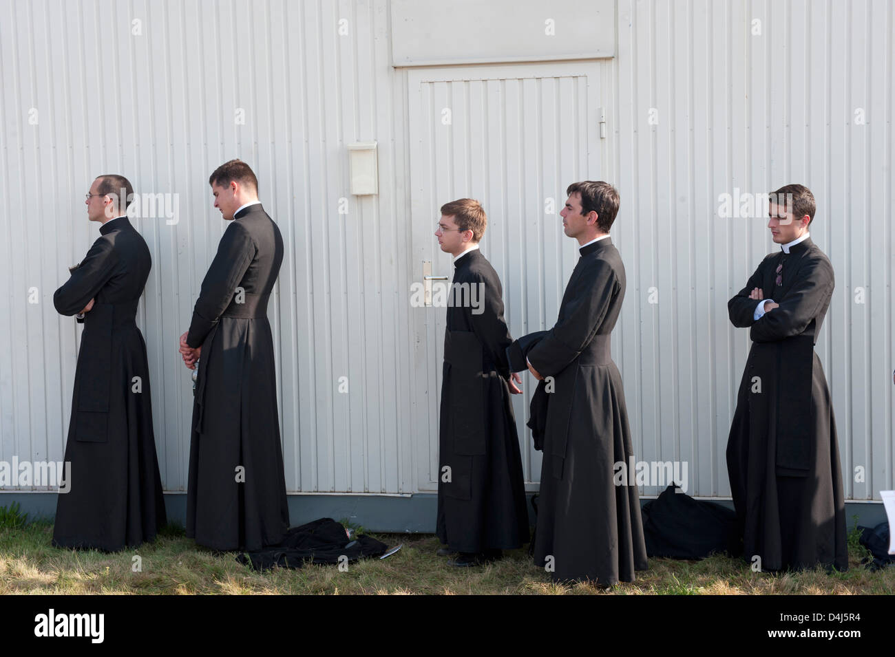 Freiburg, Germany, clergy during the Mass of Pope Benedict XVI. Stock Photo