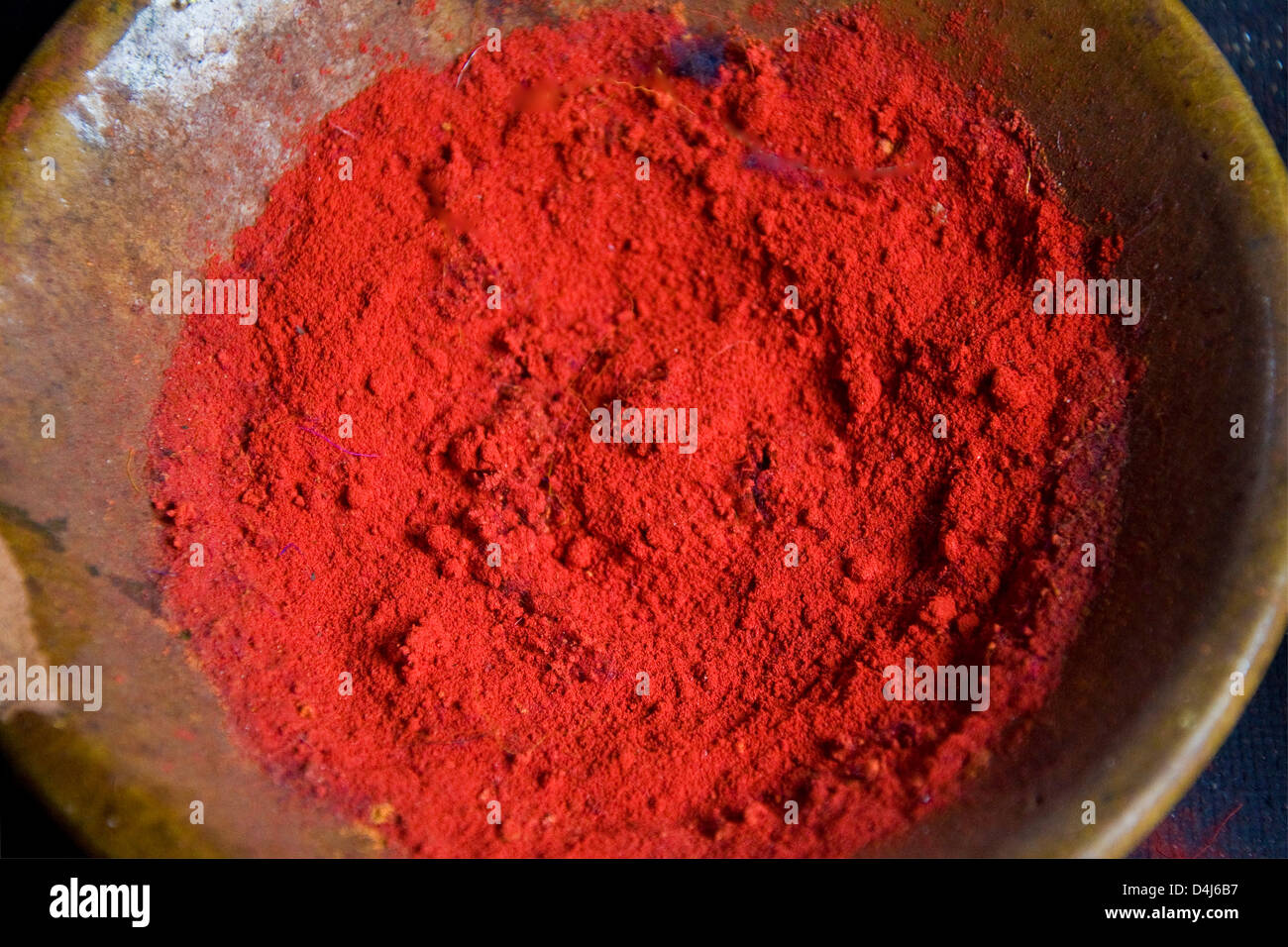 Morocco, Marrakech, Pigments used to tint the wool Stock Photo