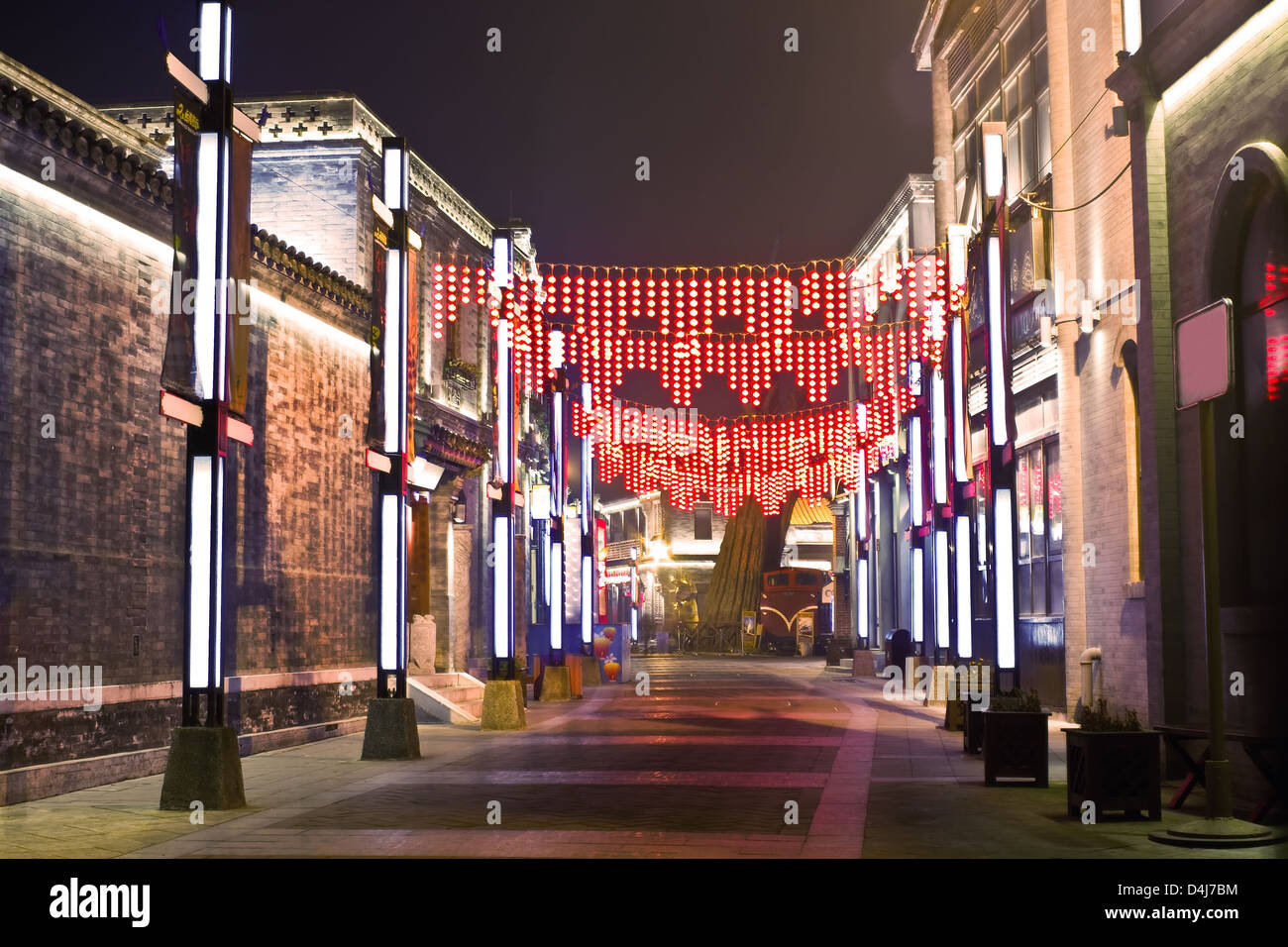 Night view of landscape photo of Qianmen,forbidden city, Beijing Stock Photo