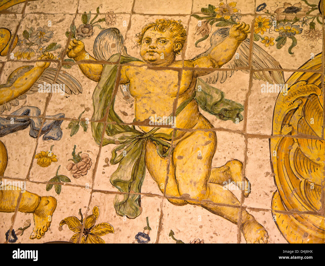 Ceramic floor of church in Anacapri on the island of Capri Bay of Naples Italy Stock Photo