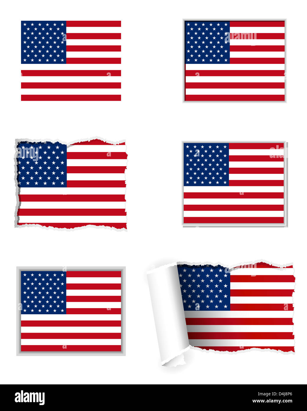 USA flag set Stock Photo - Alamy