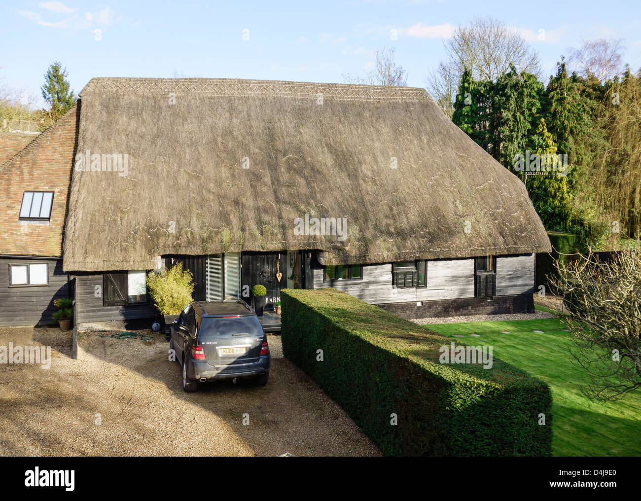 Thatched Barn Conversion. Harbledown Village Canterbury England Stock Photo