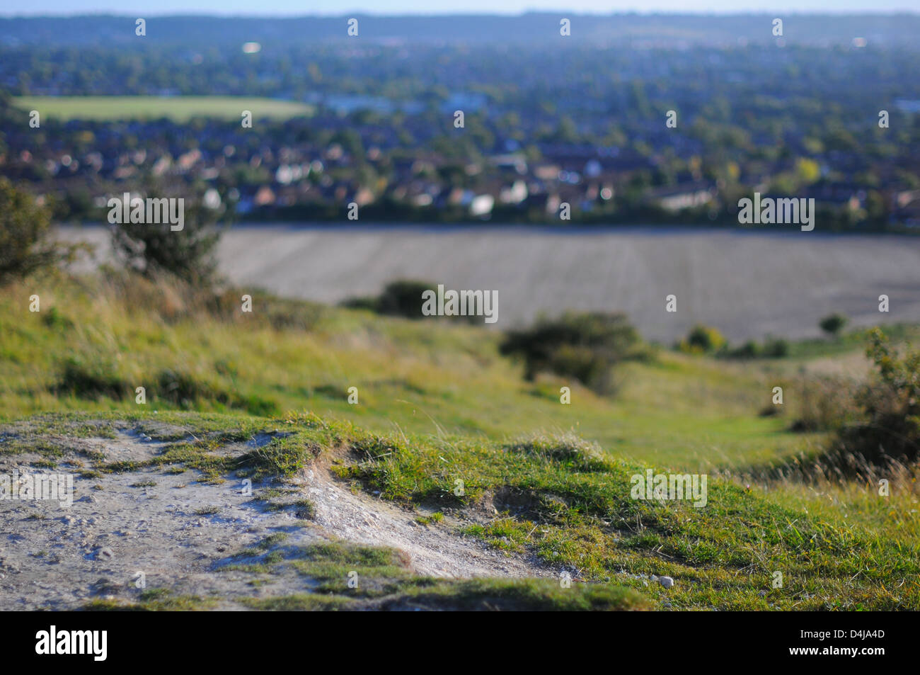 View from the top of Warden Hill, looking over Luton, Bedfordshire, England. Stock Photo