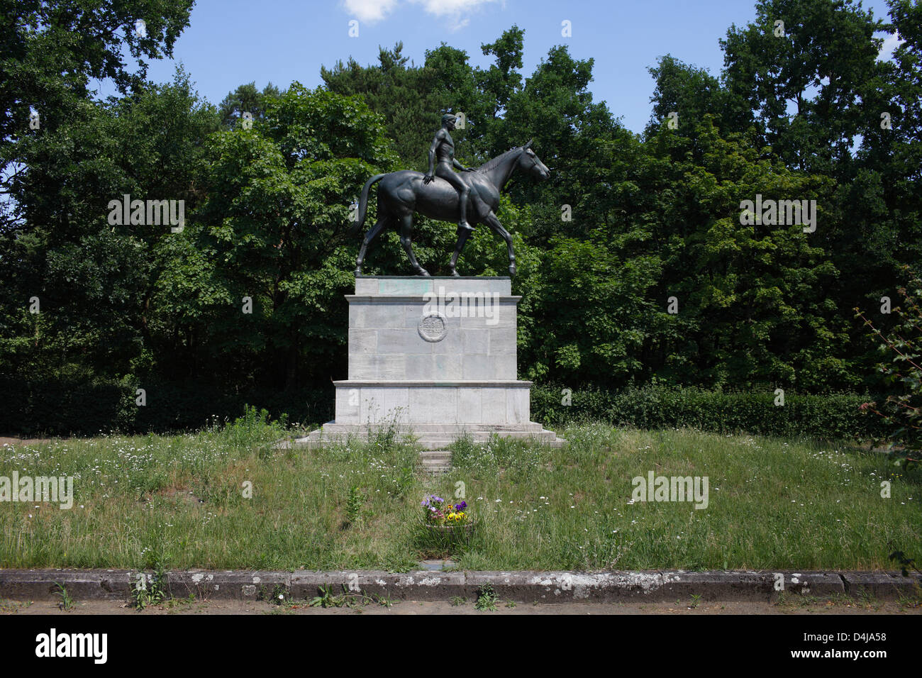 Berlin, Germany, equestrian statue at the trotting Karlshorst Stock Photo