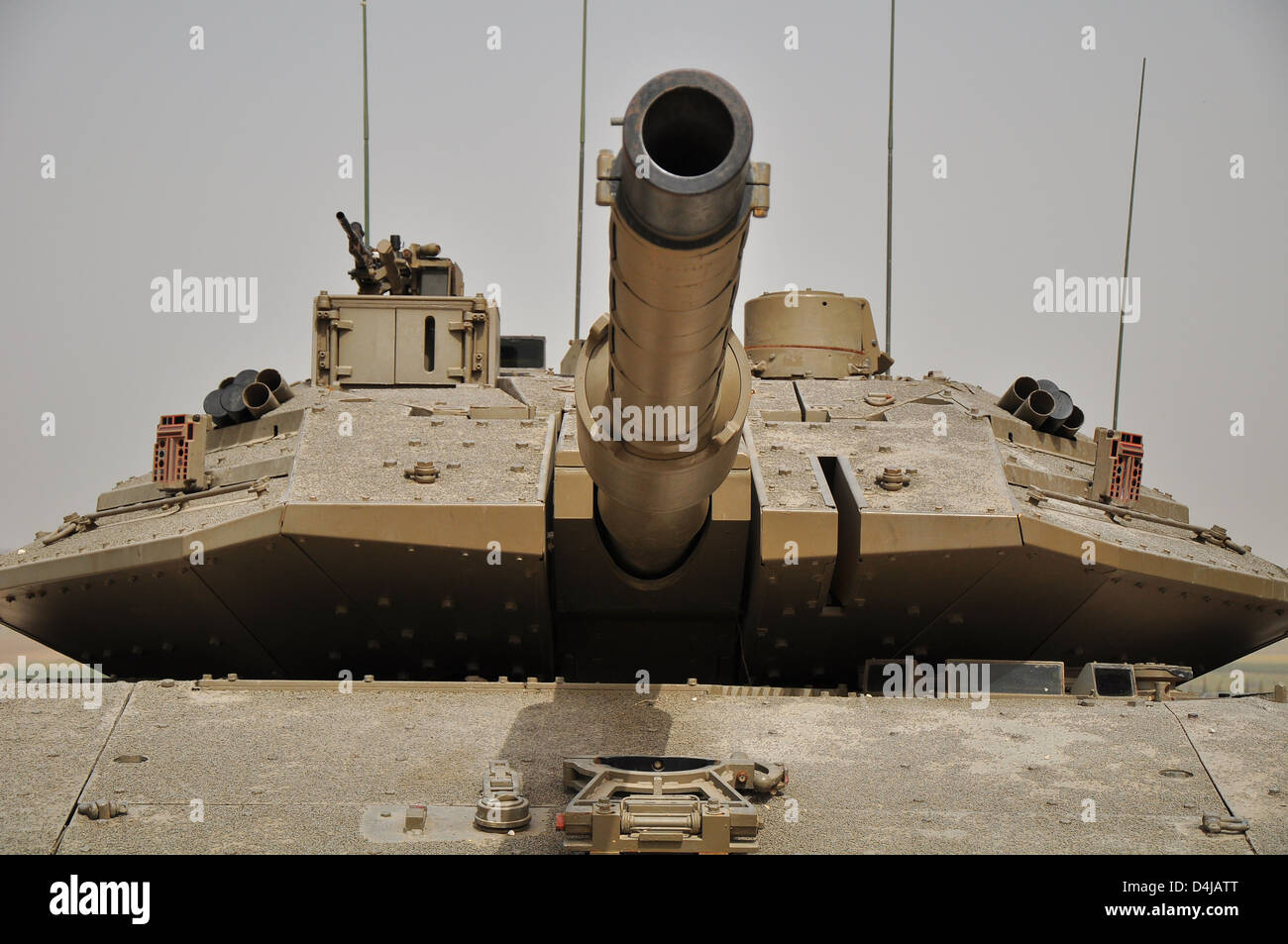 Merkava-4. Israeli battle tank in Latrun military museum. Stock Photo