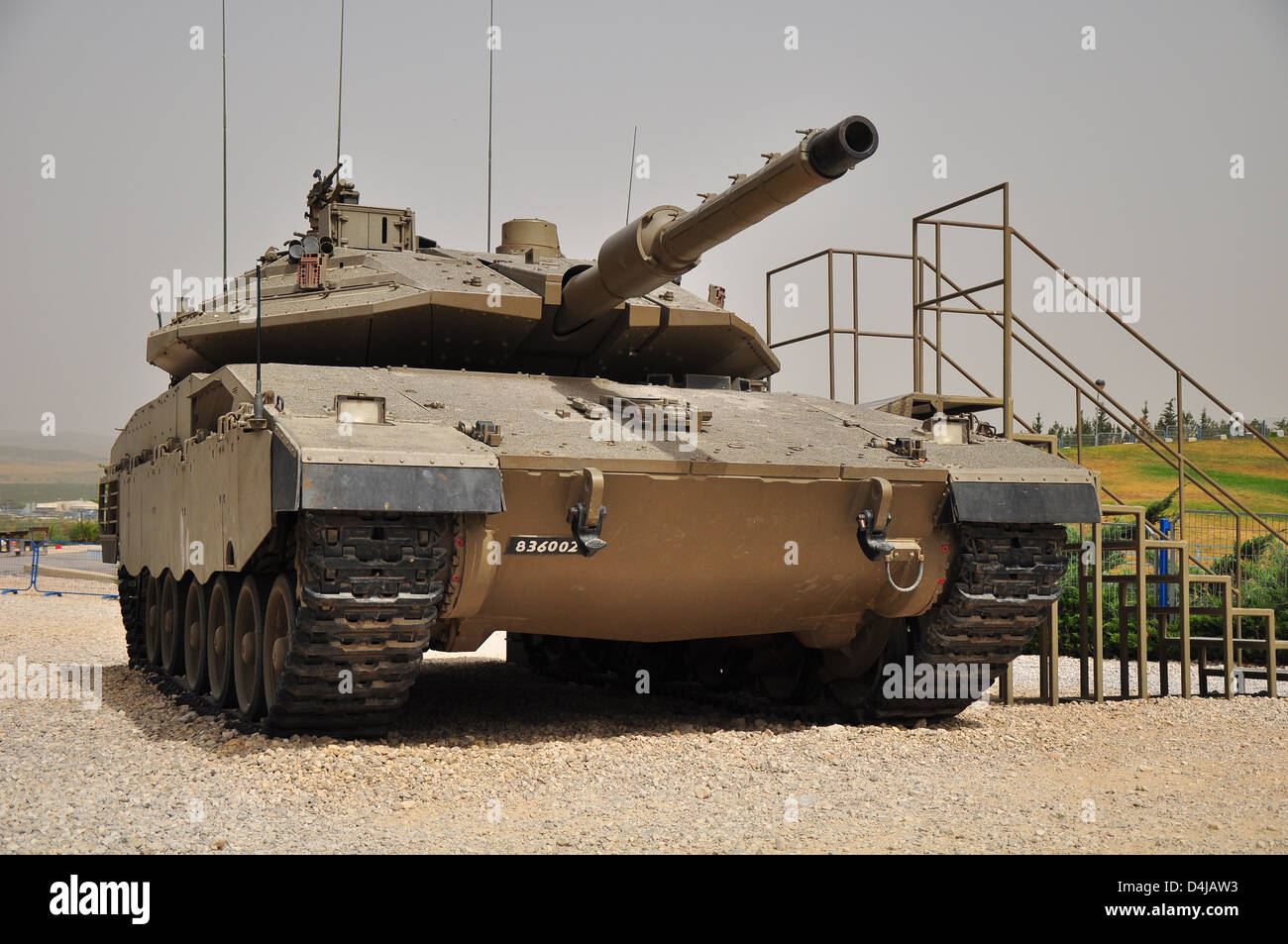 Merkava MK-4 , Israeli battle tank in Latrun Armored Corps memorial. Stock Photo