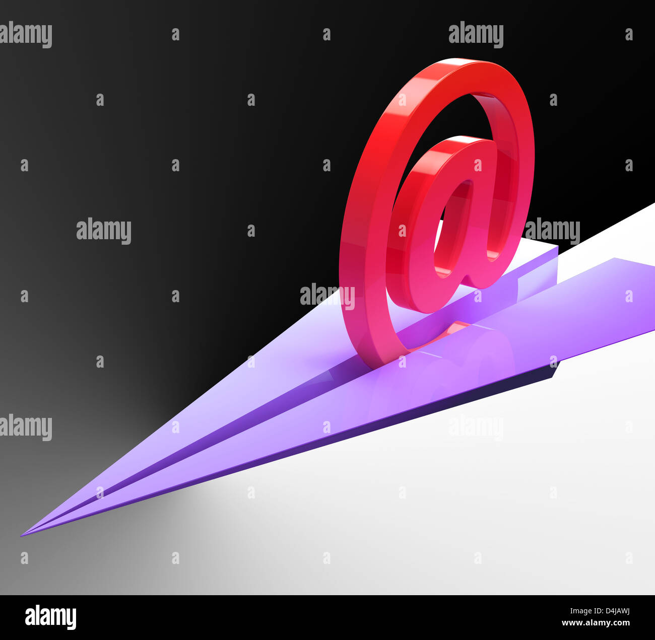 At Sign Aeroplane Showing Correspondence Mail Send Stock Photo - Alamy