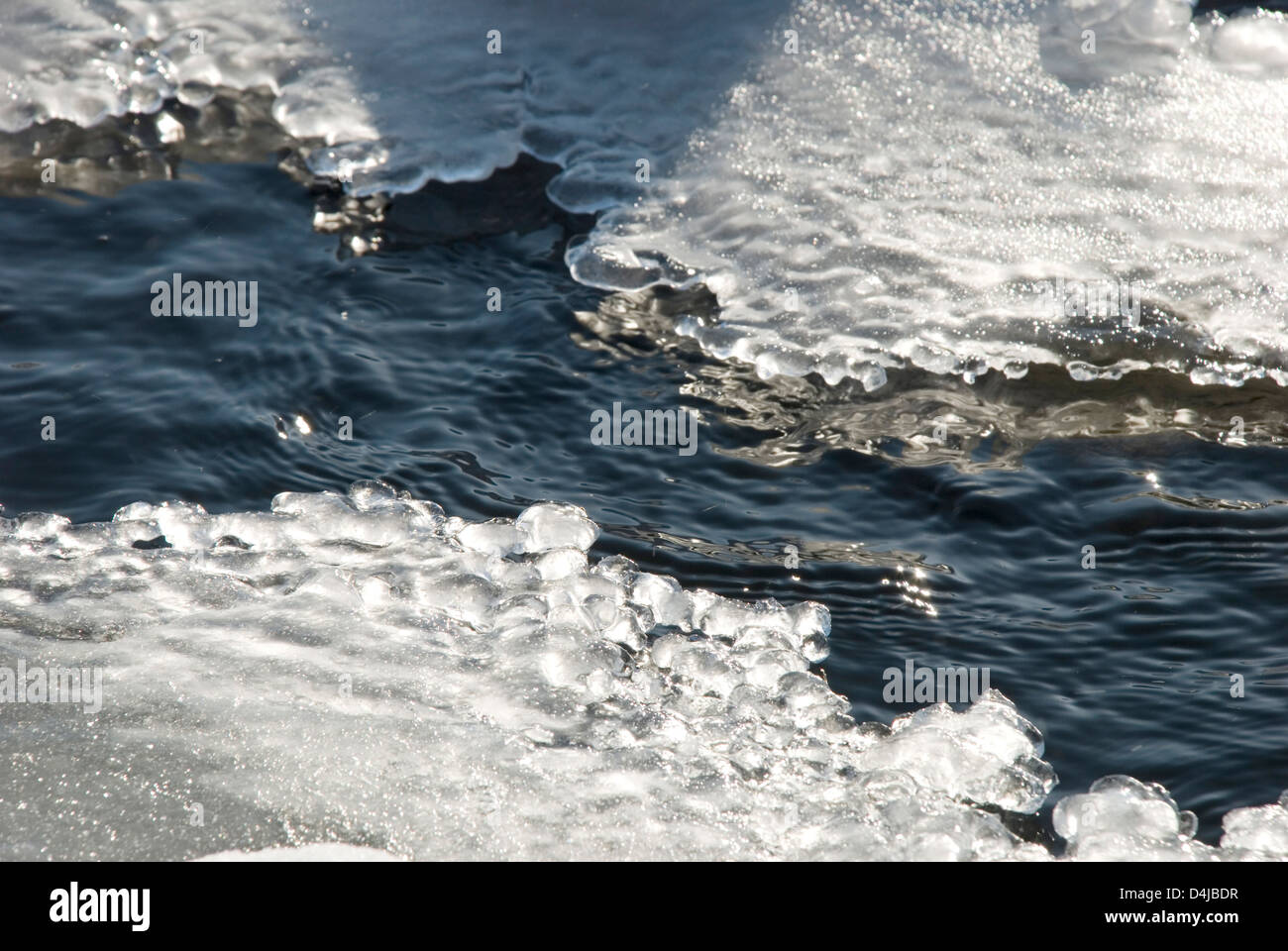 Melting ice in water at Springtime Stock Photo - Alamy