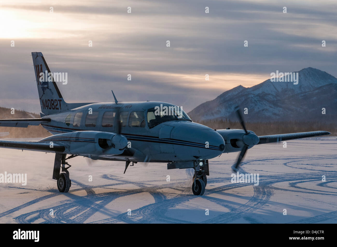 Plane on the ground, airport, Coldfoot, Alaska Stock Photo Alamy
