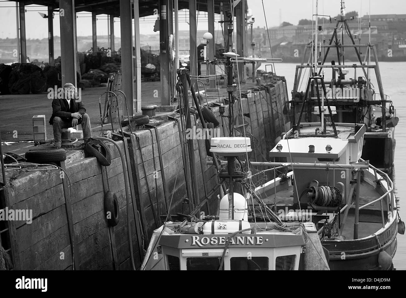 Trawlerman, North Shields fish quay. Stock Photo