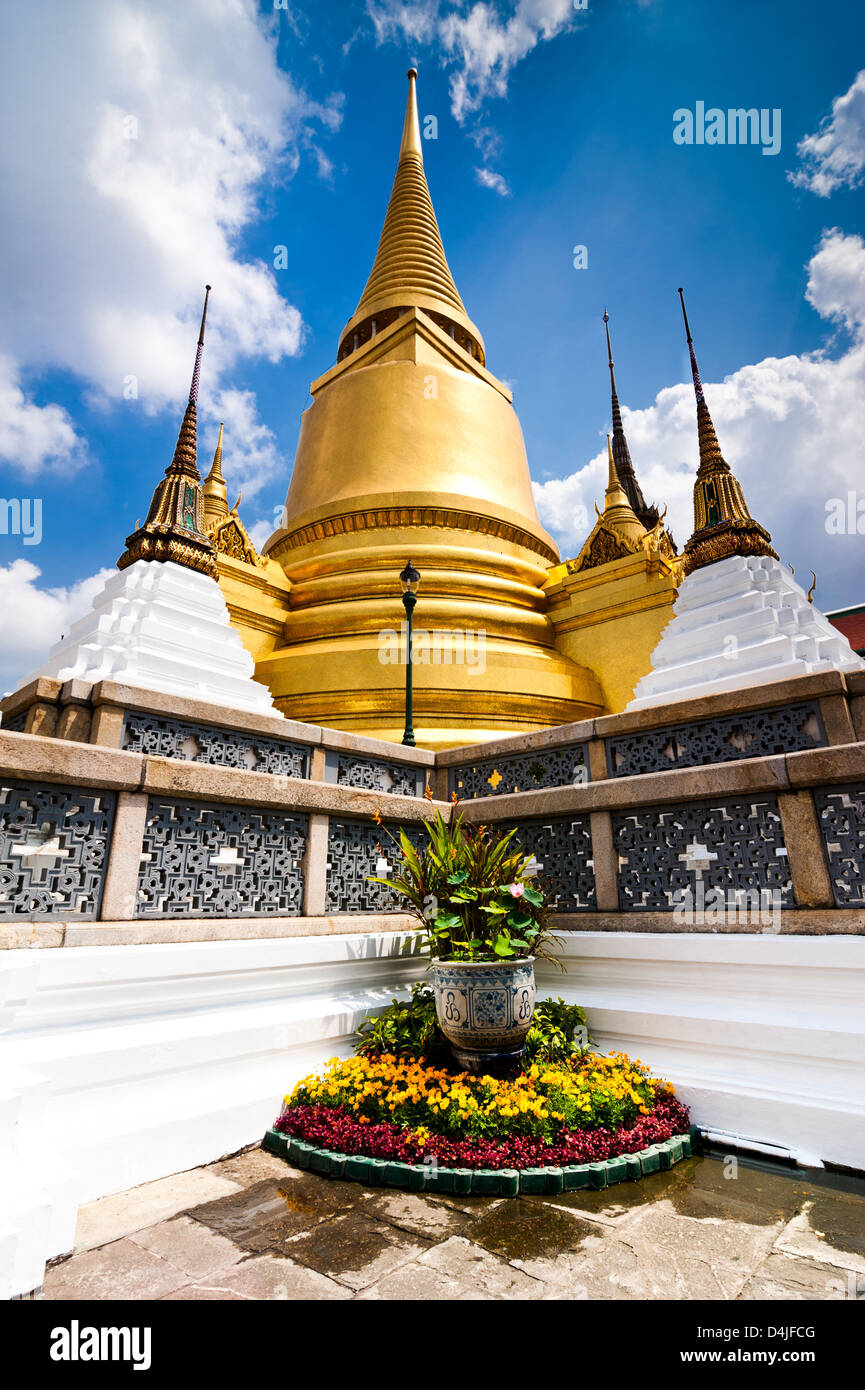 Temple of the Emerald Buddha in the Grand Royal Palace. Wat Phra Kaew, Bangkok City, Thailand Stock Photo