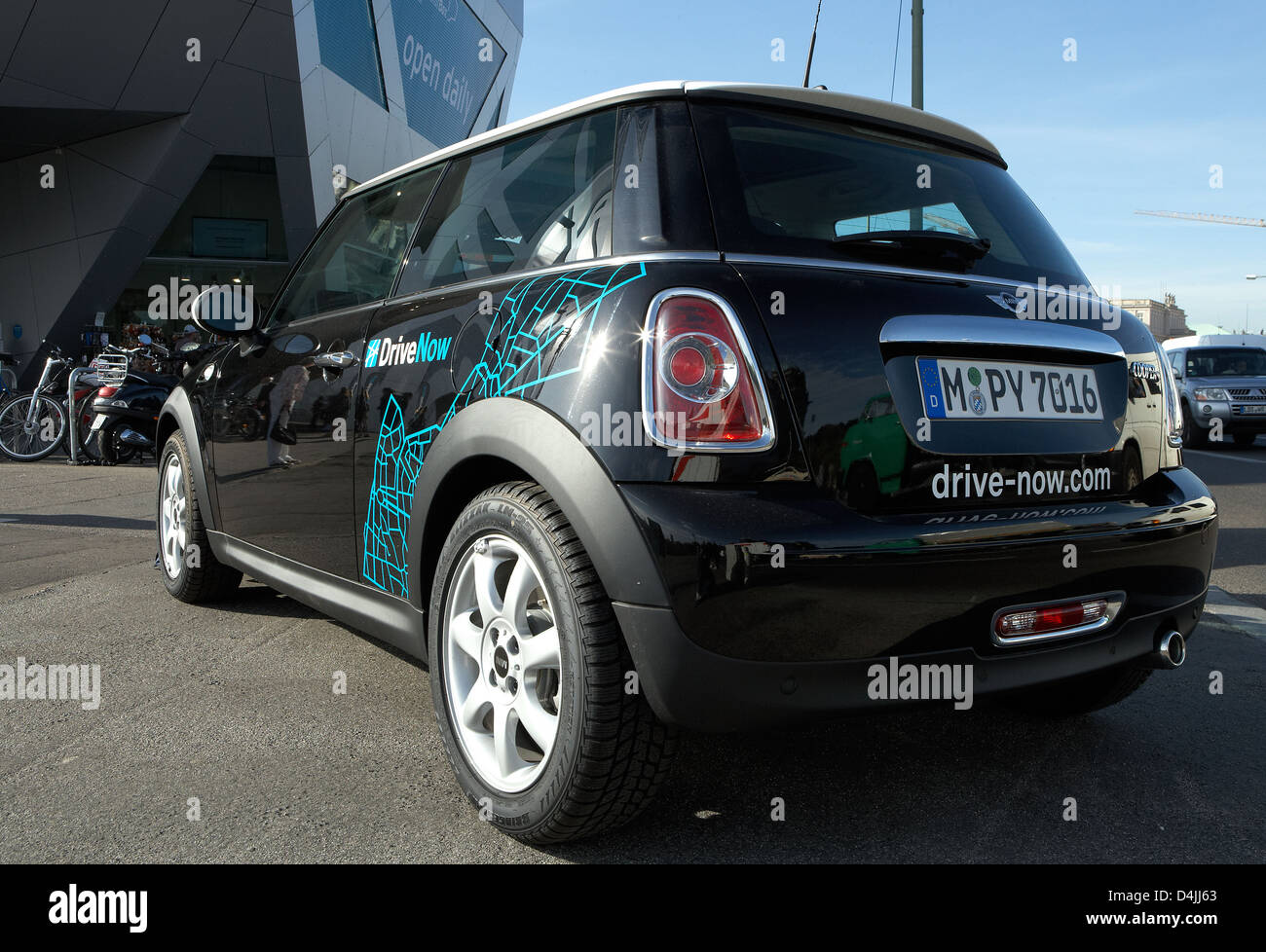 Berlin, Germany, a Mini Cooper from the fleet of car sharing company Drive Now Stock Photo