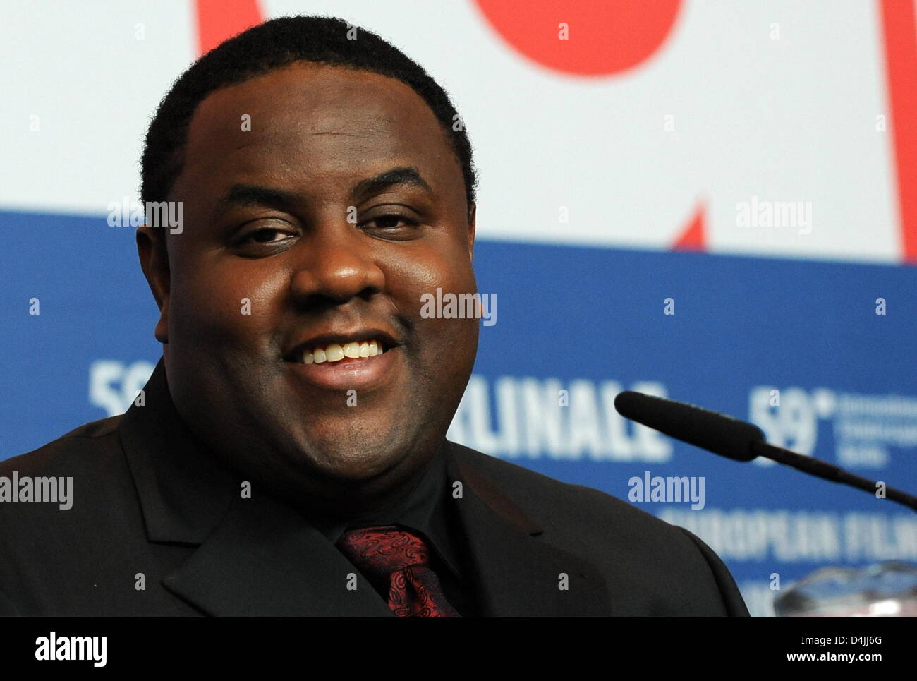 US actor Jamal Woolard poses during the press conference of the film