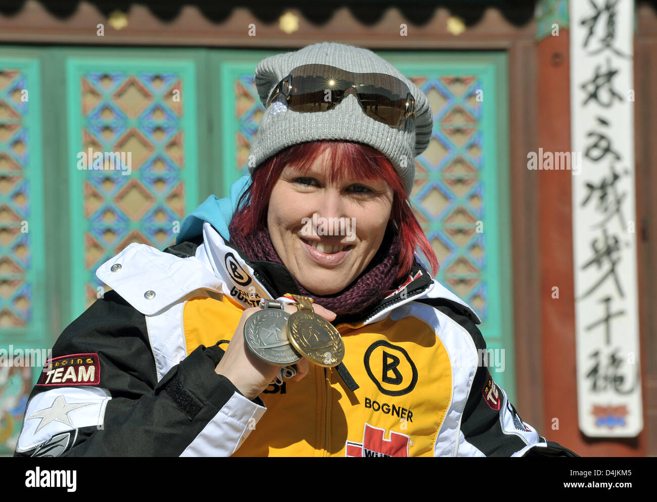 Biathlete kati wilhelm poses gold hi-res stock photography and images -  Alamy