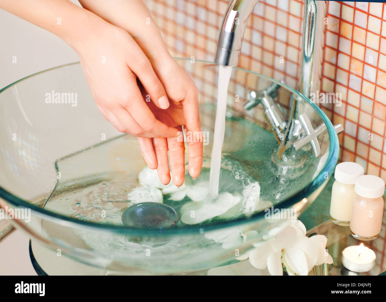 Washing of hands with soap under running water Stock Photo - Alamy