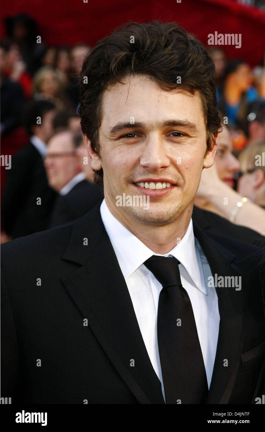US actor James Franco arrives on the red carpet for the 81st Academy