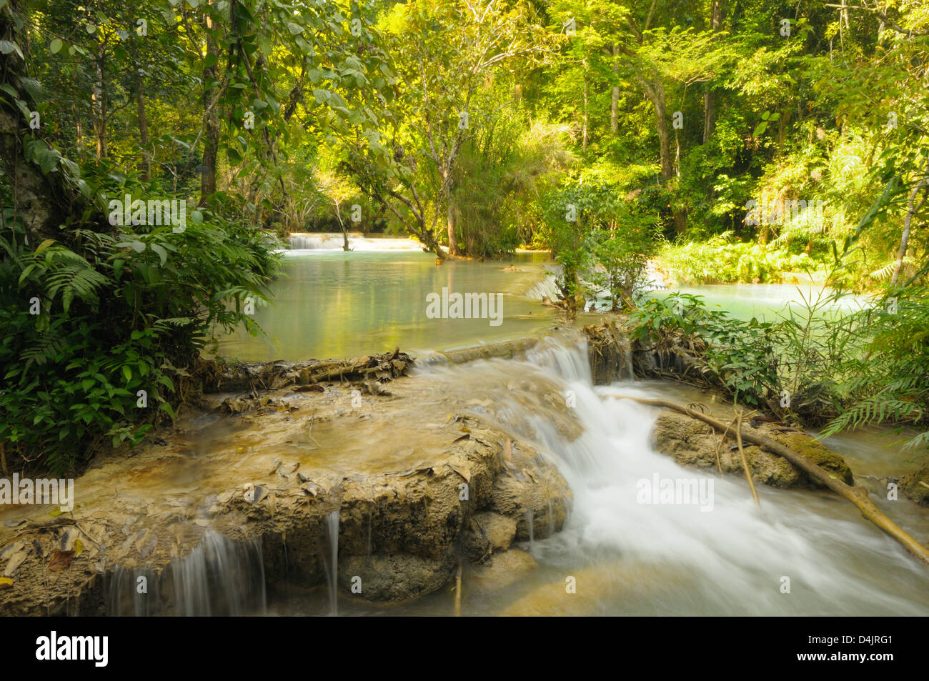 Tat Guangxi waterfall, Luang Prabang, Laos. Stock Photo