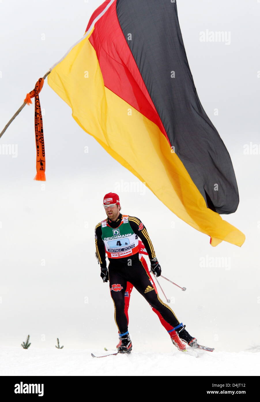Germany?s Axel Teichmann competes in the men?s cross-country skiing relay competition at the FIS Nordic World Ski Championships in Liberec, Czech Republic, 27 February 2009. Norway won ahead of Germany. Photo: Kay Nietfeld Stock Photo