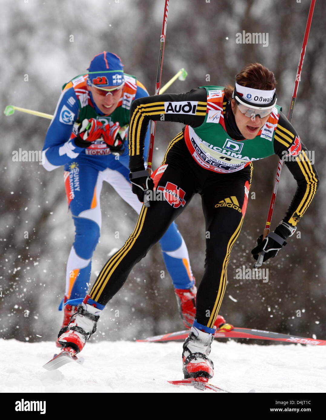 Germany?s Franz Goering competes in the men?s cross-country skiing relay competition at the FIS Nordic World Ski Championships in Liberec, Czech Republic, 27 February 2009. Norway won ahead of Germany. Photo: Kay Nietfeld Stock Photo