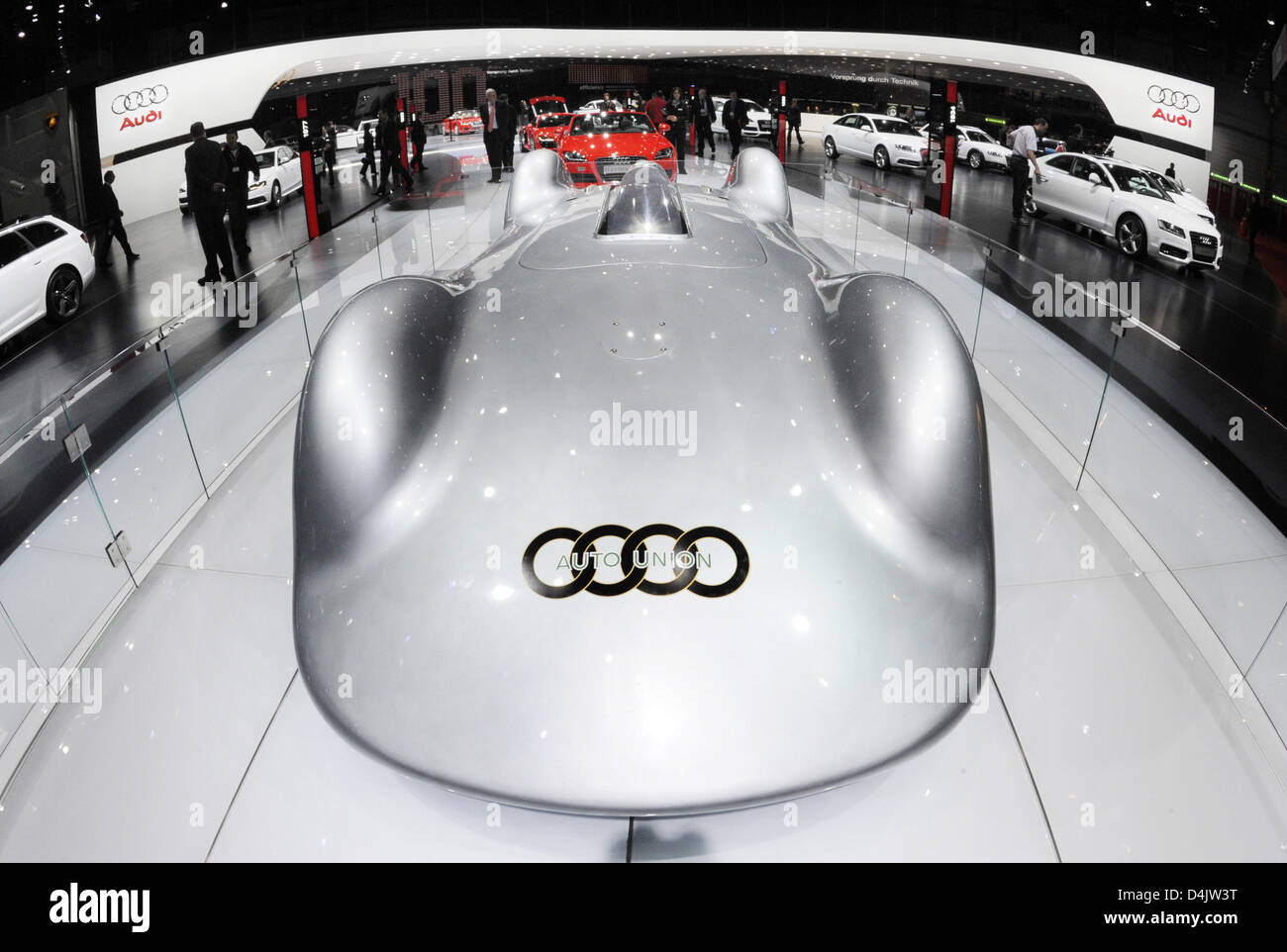 An Audi-Stand Streamliner by Auto Union is pictured on the second press day of the 79th International Motor Show and Accessories in Geneva, Switzerland, 04 March 2009. Exhibitors present their latest innovations as of 05 March throughout 15 March. Photo: ULI DECK Stock Photo