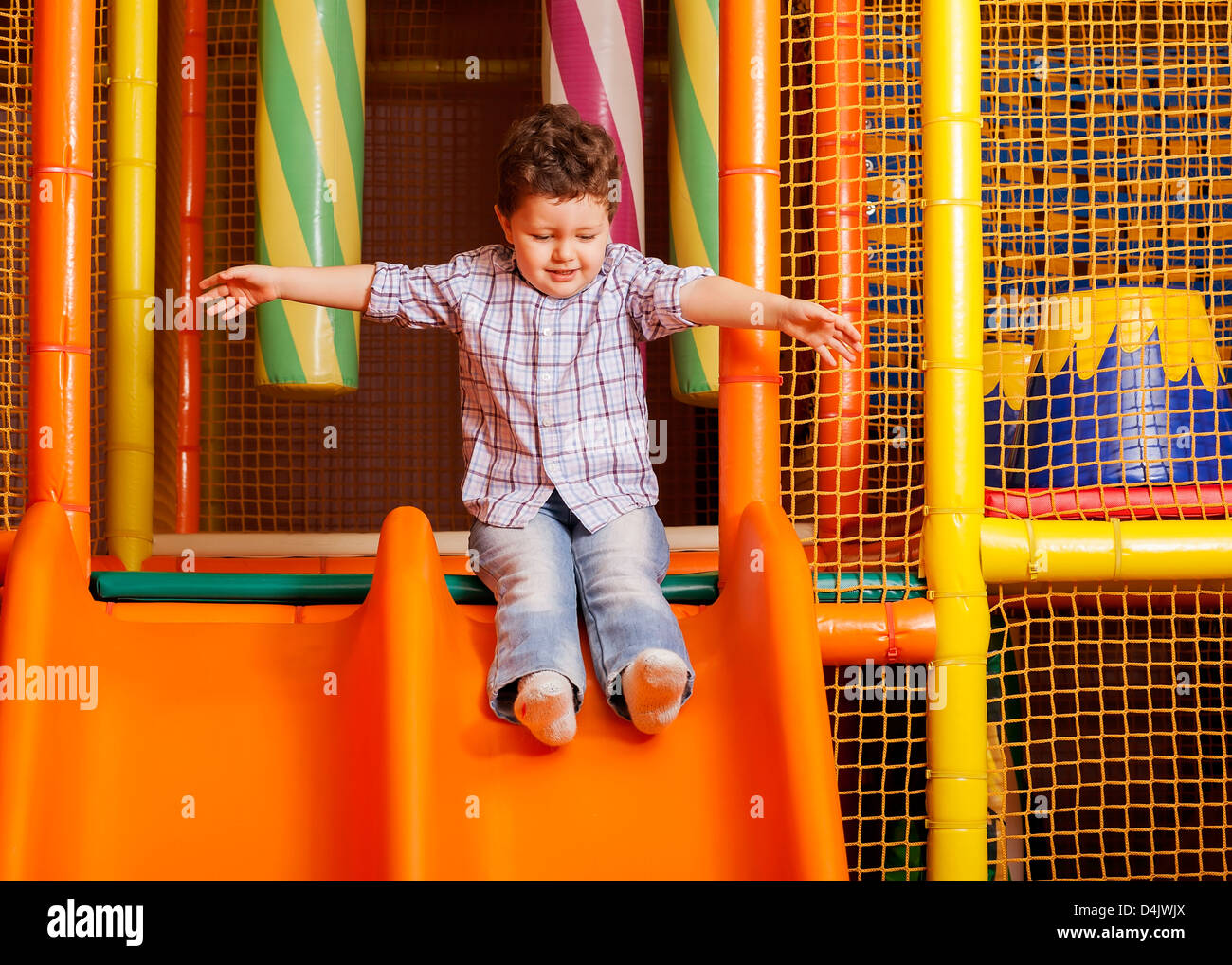 Cheerful little boy on playground hi-res stock photography and images ...