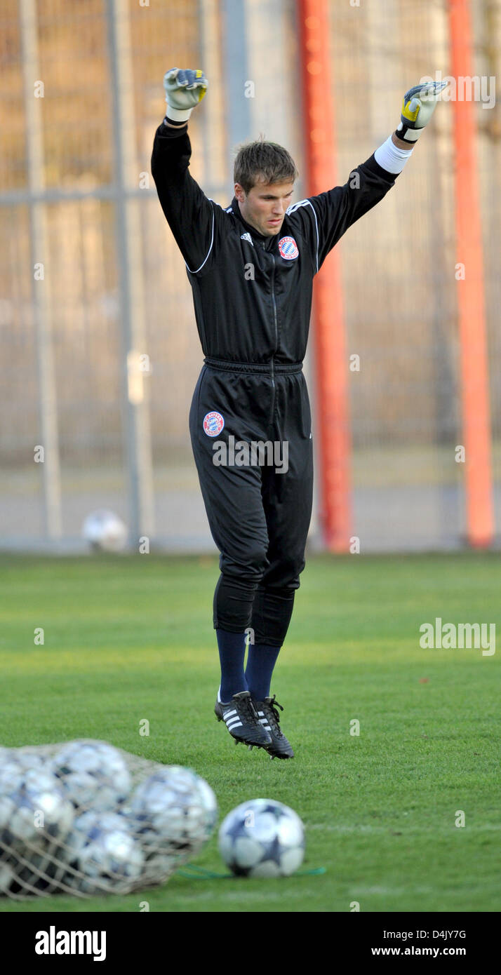 Michael Rensing goalkeepers of German Bundesliga club FC Bayern Munich ...