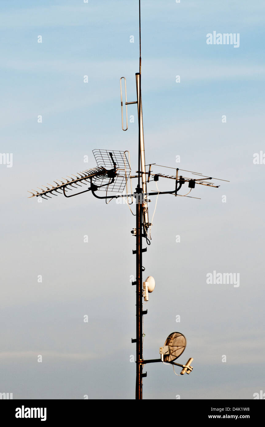 antennas for television signal Stock Photo