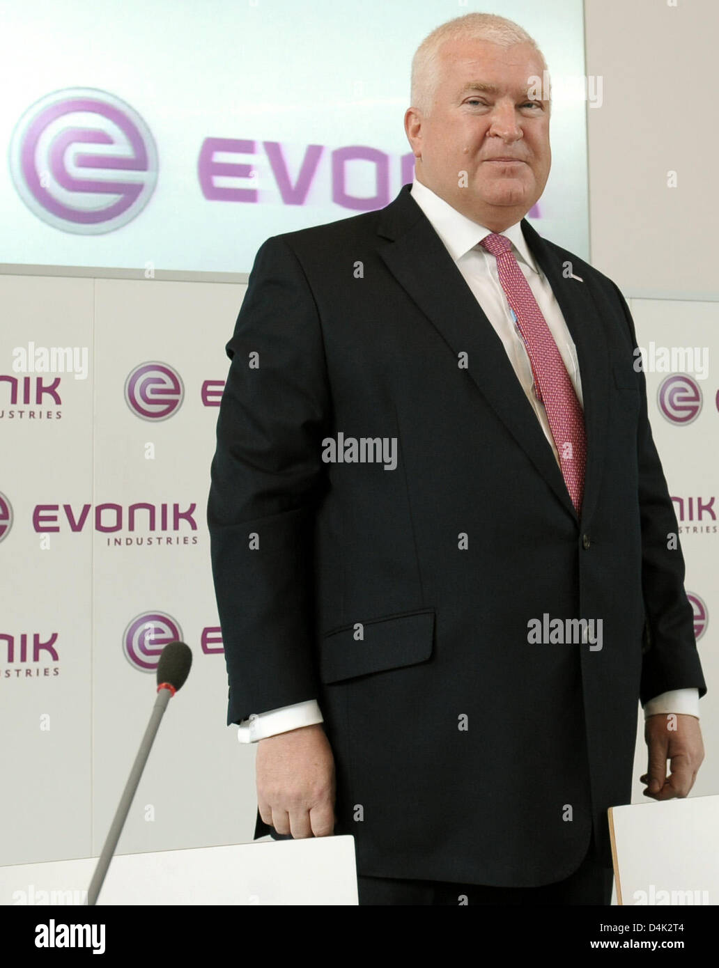 Evonik CEO Klaus Engel arrives for the industry group?s balance press