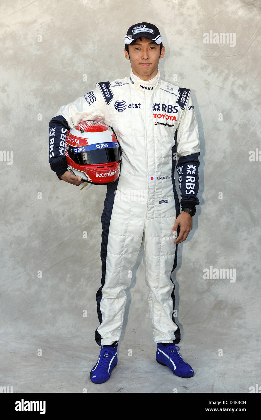 Japanese Formula One driver Kazuki Nakajima of Williams F1 poses 