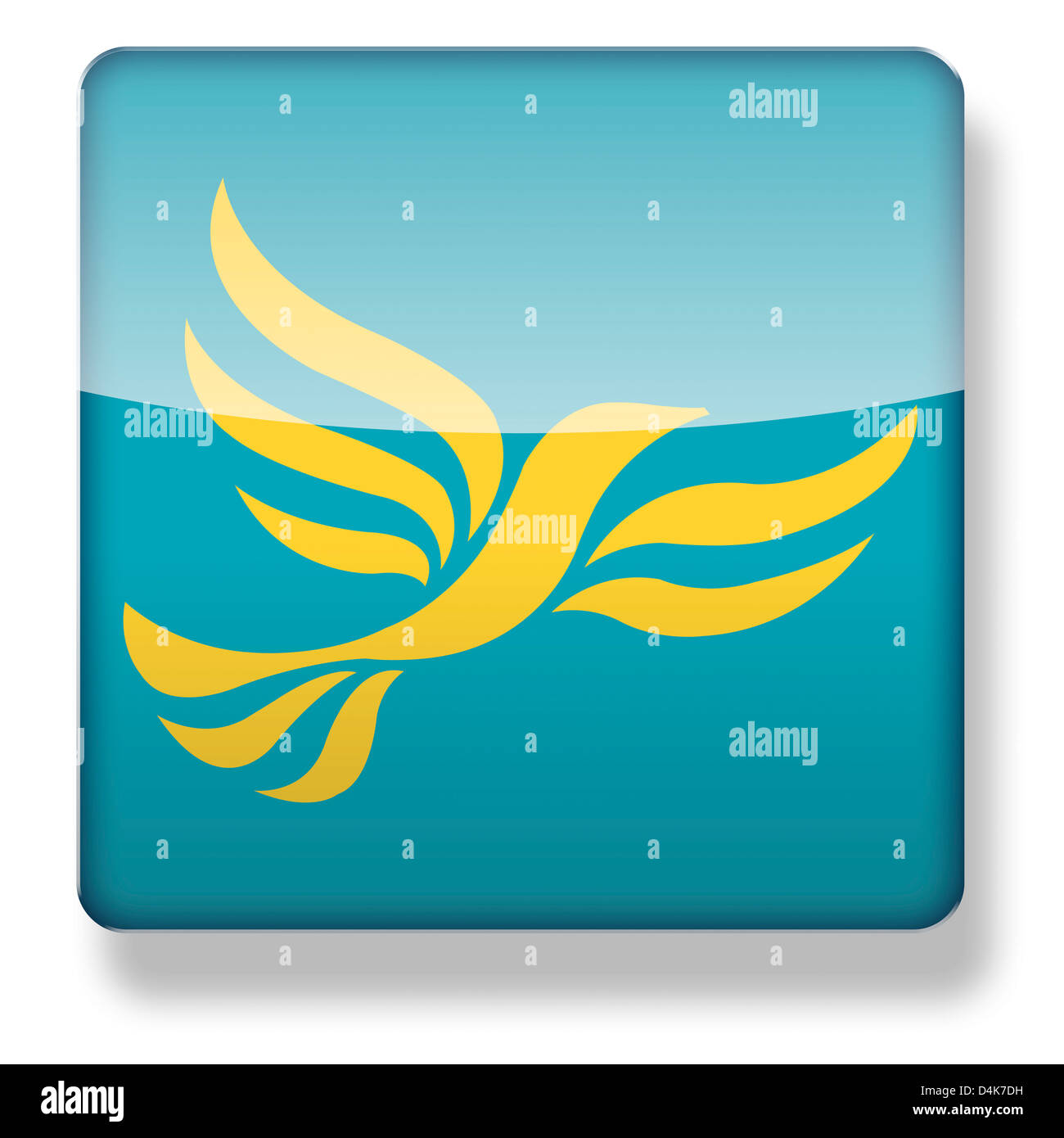 Liberal Democrats Party logo as an app icon. Clipping path included. Stock Photo